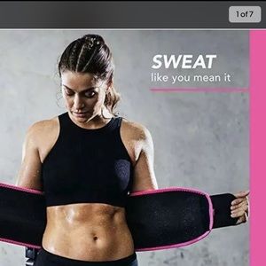 New S- Sweet Sweat Waist Trimmer - Black/Pink (S) Neoprene Waist Trainer Sauna …